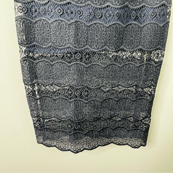 Betsey Johnson blue lace floral evening wedding party holiday midi dress 6 - Picture 4 of 8